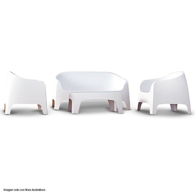 Set de jardín 4 puestos + mesa auxiliar 8633 SET color blanco