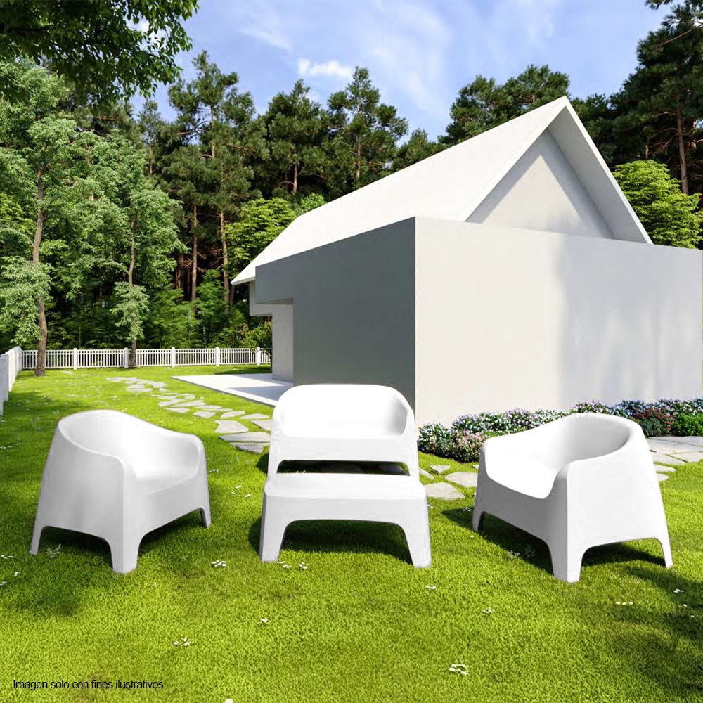 Set de jardín 4 puestos + mesa auxiliar 8633 SET color blanco