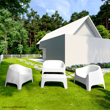 Set de jardín 4 puestos + mesa auxiliar 8633 SET color blanco