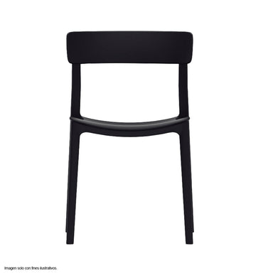 Silla plástica F15 respaldo liso, color negro