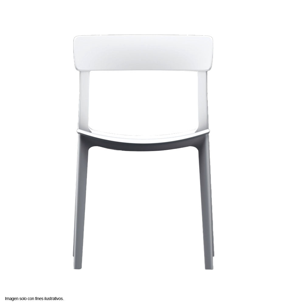 Silla plástica F15 respaldo liso, color blanco