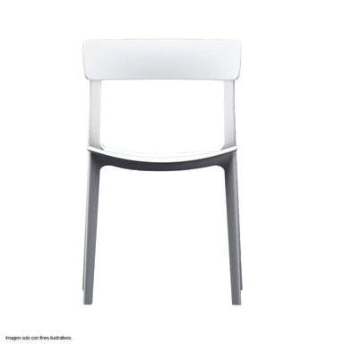 Silla plástica F15 respaldo liso, color blanco