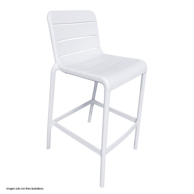 Silla Bar plástica 8650B-75 color blanco, para uso interior y exterior.