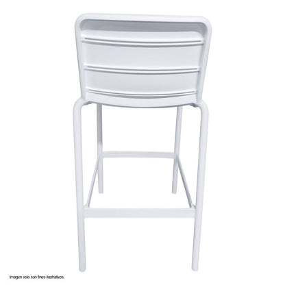 Silla Bar plástica 8650B-75 color blanco, para uso interior y exterior.