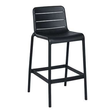 Silla Bar plástica 8650B-75 color negro, para uso interior y exterior.