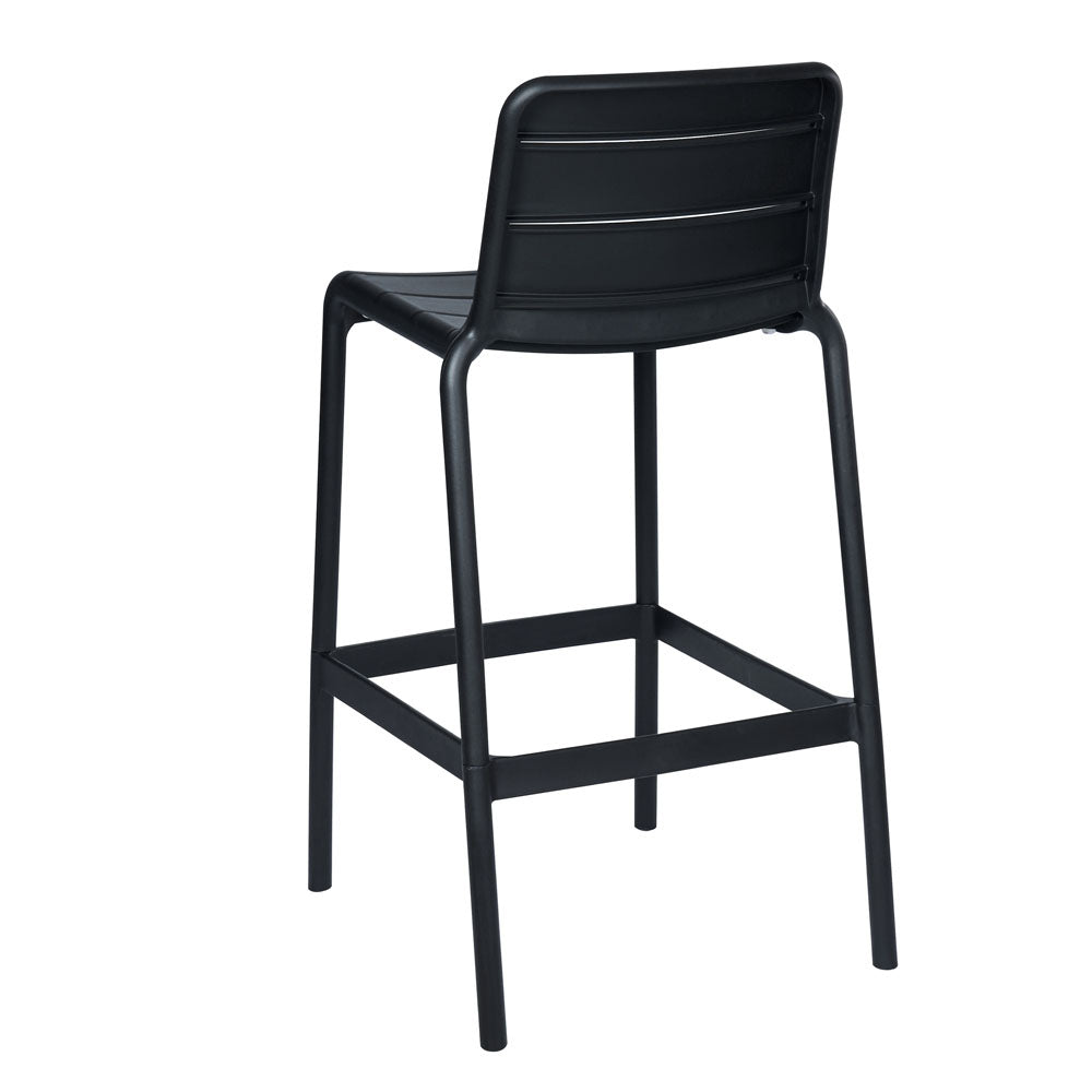 Silla Bar plástica 8650B-75 color negro, para uso interior y exterior.