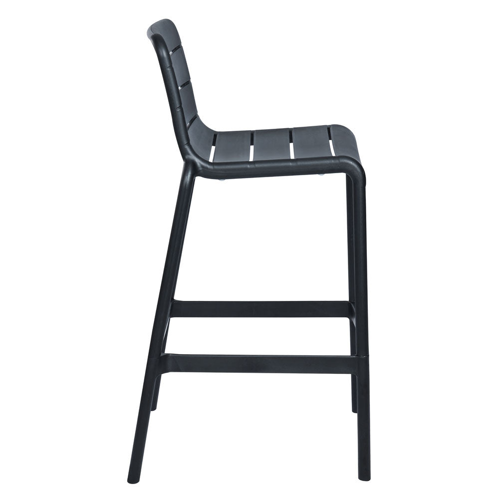 Silla Bar plástica 8650B-75 color negro, para uso interior y exterior.