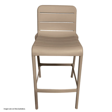Silla Bar plástica 8650B-75 color Taupe, para uso interior y exterior.