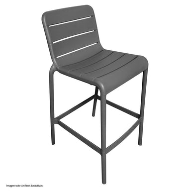 Silla Bar plástica 8650B-75 color gris oscuro, para uso interior y exterior.