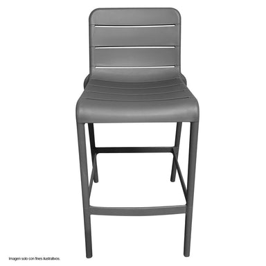 Silla Bar plástica 8650B-75 color gris oscuro, para uso interior y exterior.