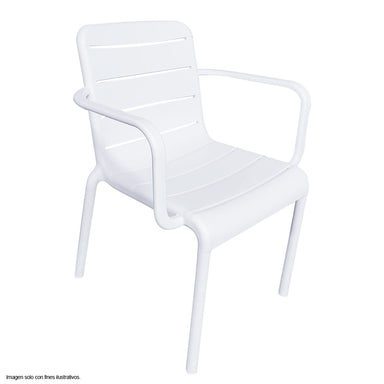 Silla plática de comedor 8650F color blanco con respaldo colado