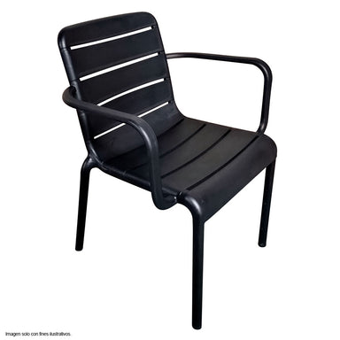 Silla plática de comedor 8650F color negro con respaldo colado