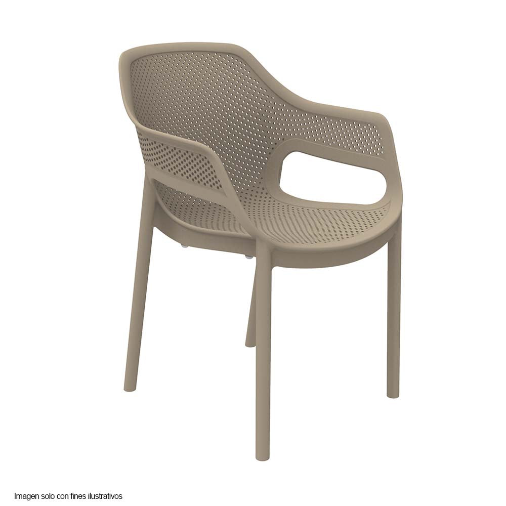 Silla plástica 9610 color Taupe apilable básica