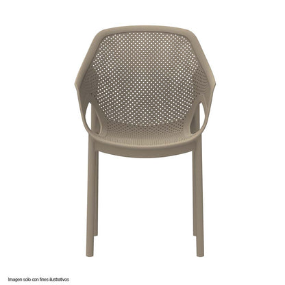 Silla plástica 9610 color Taupe apilable básica