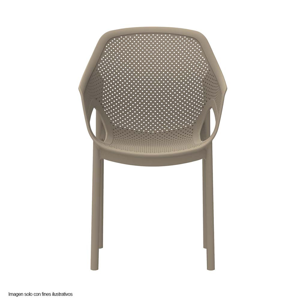 Silla plástica 9610 color Taupe apilable básica