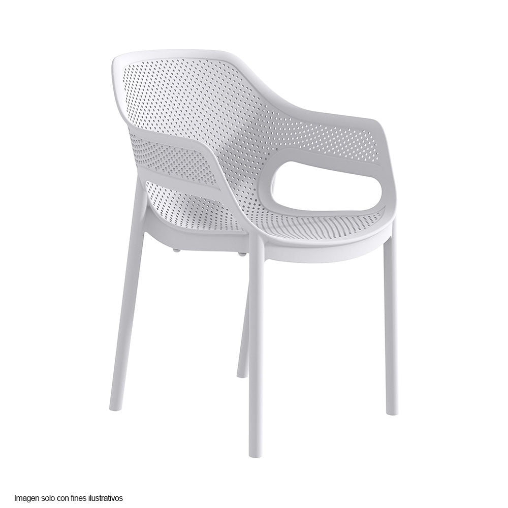 Silla plástica 9610 color blanco apilable básica