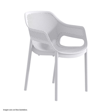Silla plástica 9610 color blanco apilable básica