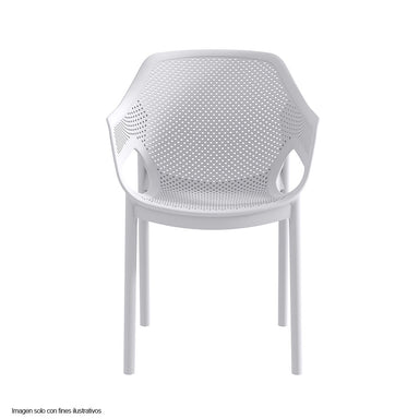Silla plástica 9610 color blanco apilable básica