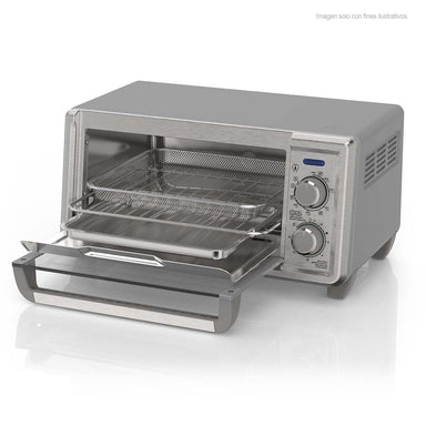 Horno freidora TO4125-0SDLA Black & Decker, capacidad para 4 rebanadas, acomoda una pizza de 23 cm. color gris