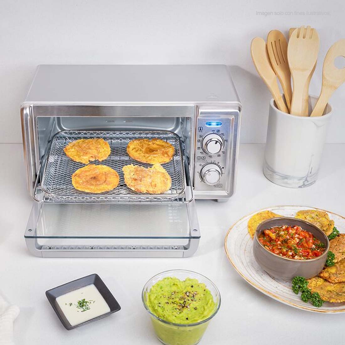 Horno freidora TO4125-0SDLA Black & Decker, capacidad para 4 rebanadas, acomoda una pizza de 23 cm. color gris