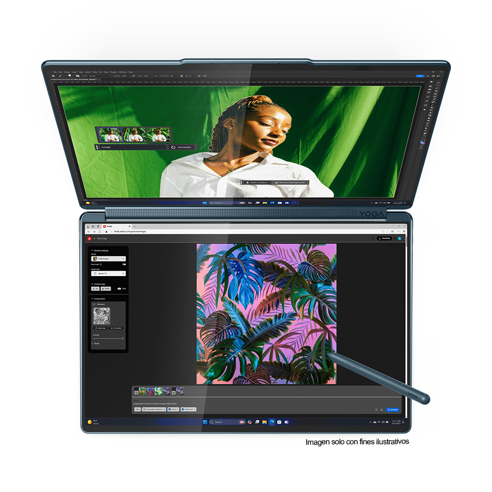 Yoga BooK 9 14iAH10 Lenovo, pantalla dual 14", 16GB 1TB, táctil, windows 11 Home