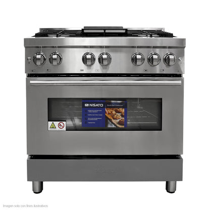 Estufa Semi- industrial de 36" NPX-9076RS7 Nisato, acero inoxidable encendido eléctrico