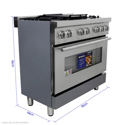 Estufa Semi- industrial de 36" NPX-9076RS7 Nisato, acero inoxidable encendido eléctrico