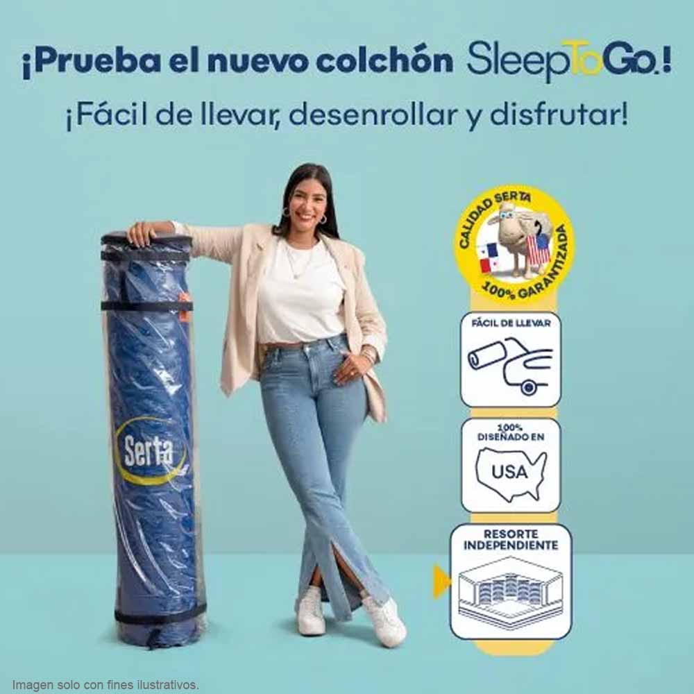 Colchón SleepTo Go Semi (2S) tamaño twin I-5465 Serta