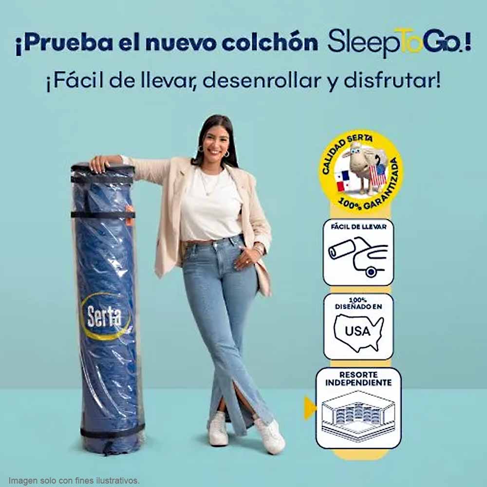 Colchón SleepTo Go Semi (2S) tamaño Queen I-5467 Serta