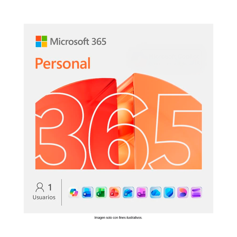 Software Microsoft 365 Personal Programa de 1 usuario por un año