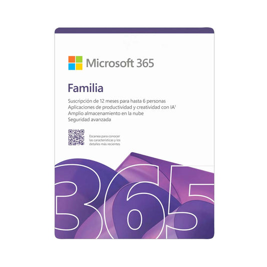 Software Microsoft 365 Familia Programa de 6 usuario por un año
