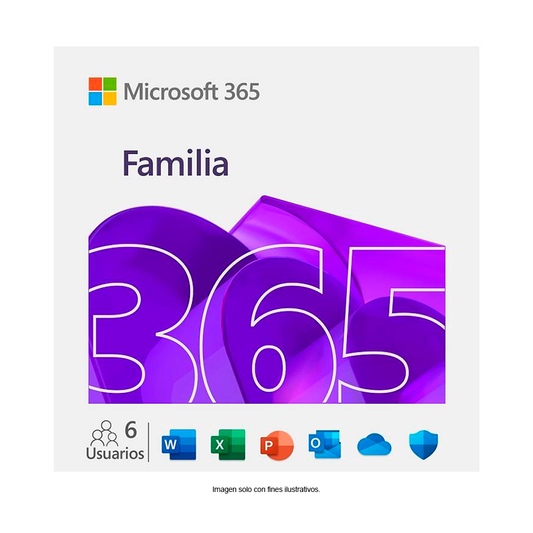 Software Microsoft 365 Familia Programa de 6 usuario por un año