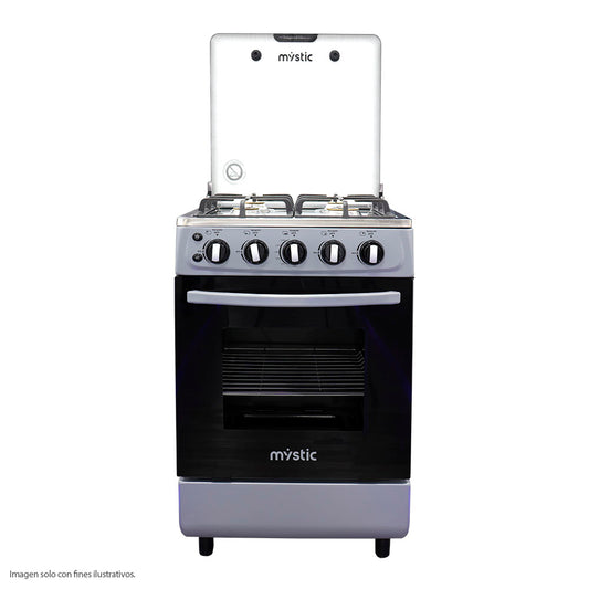 Estufa a gas 24" MY-ST4Q924-PHEL-GY, Mystic, modelo JADE, 4 quemadores encendido electrónico color gris