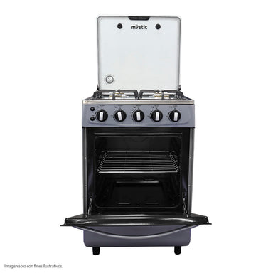 Estufa a gas 24" MY-ST4Q924-PHEL-GY, Mystic, modelo JADE, 4 quemadores encendido electrónico color gris