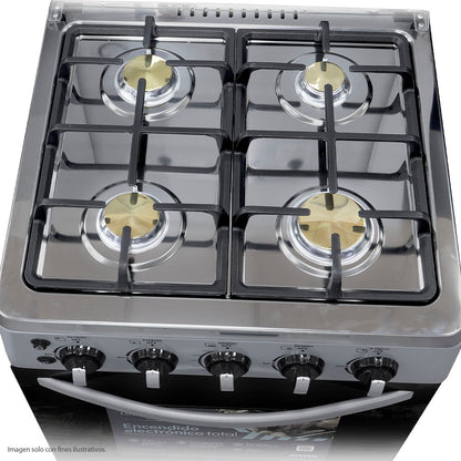 Estufa a gas 24" MY-ST4Q924-PHEL-GY, Mystic, modelo JADE, 4 quemadores encendido electrónico color gris