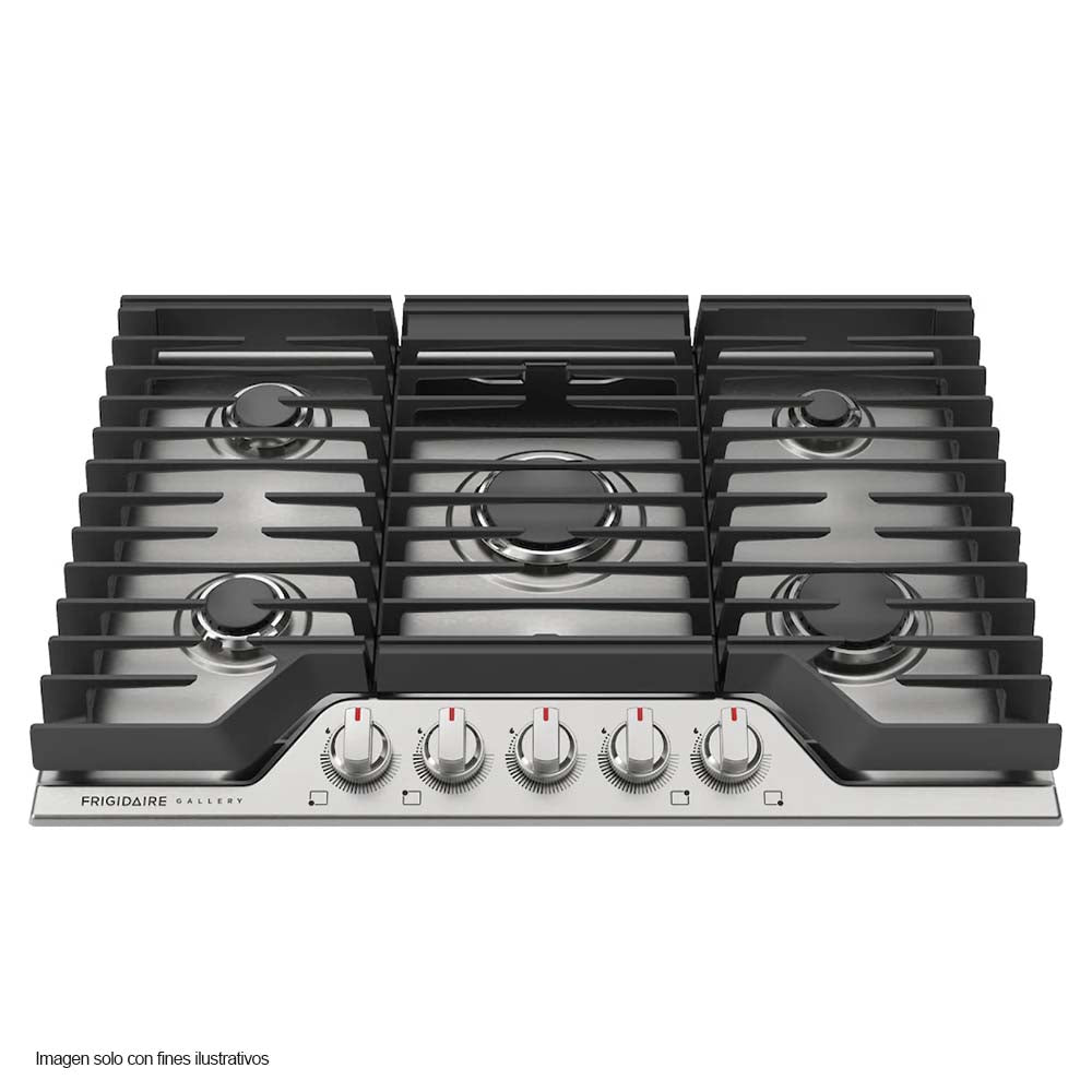 Estufa de 30" a gas empotrable GCCG3048AS 5 quemadores, acero inoxidable Frigidaire