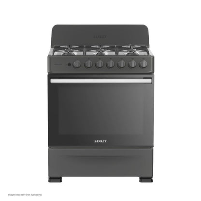 Estufa a gas de 30" Carla TT6 Sankey 6 quemadores encendido eléctrico color gris
