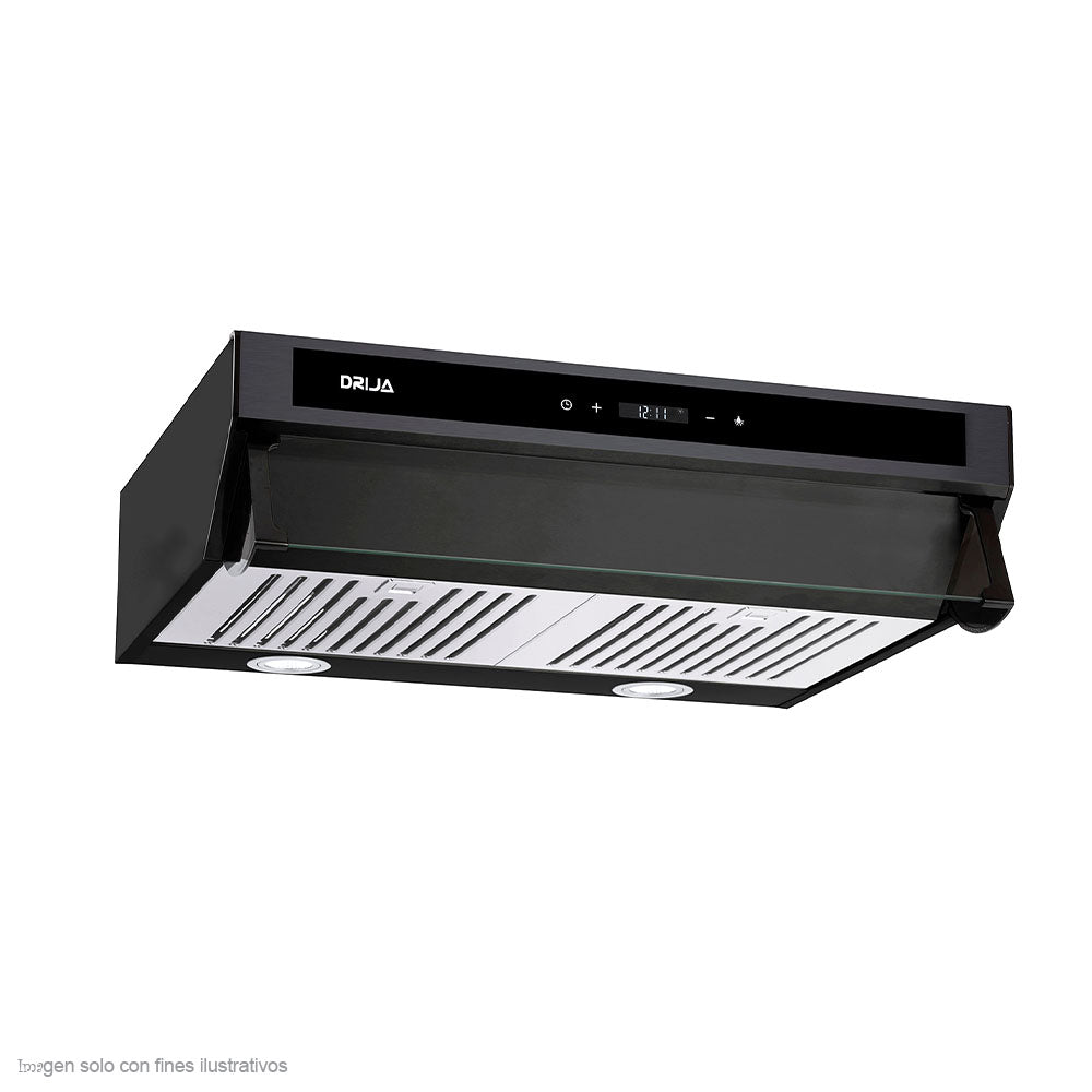 Extractor de grasa Slim Touch 60 color negro, 3 velocidades iluminación LED