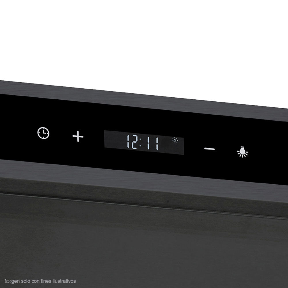 Extractor de grasa Slim Touch 60 color negro, 3 velocidades iluminación LED