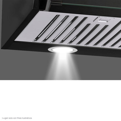 Extractor de grasa Slim Touch 60 color negro, 3 velocidades iluminación LED
