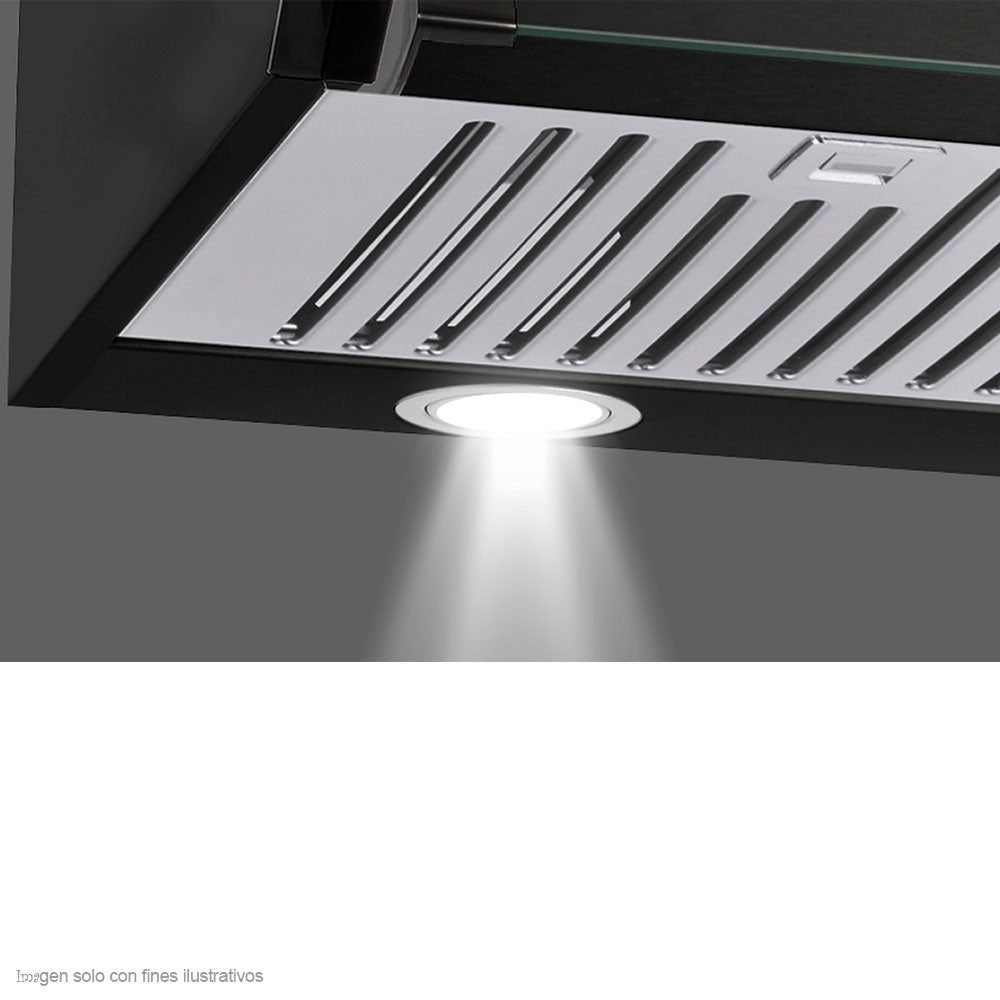 Extractor de grasa Slim Touch 60 color negro, 3 velocidades iluminación LED