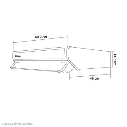 Extractor de grasa Slim Touch 60 color negro, 3 velocidades iluminación LED