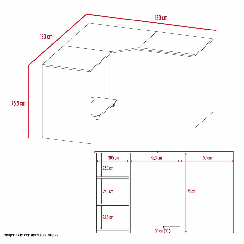 Escritorio Baggio ELZ 6133 color bardolino