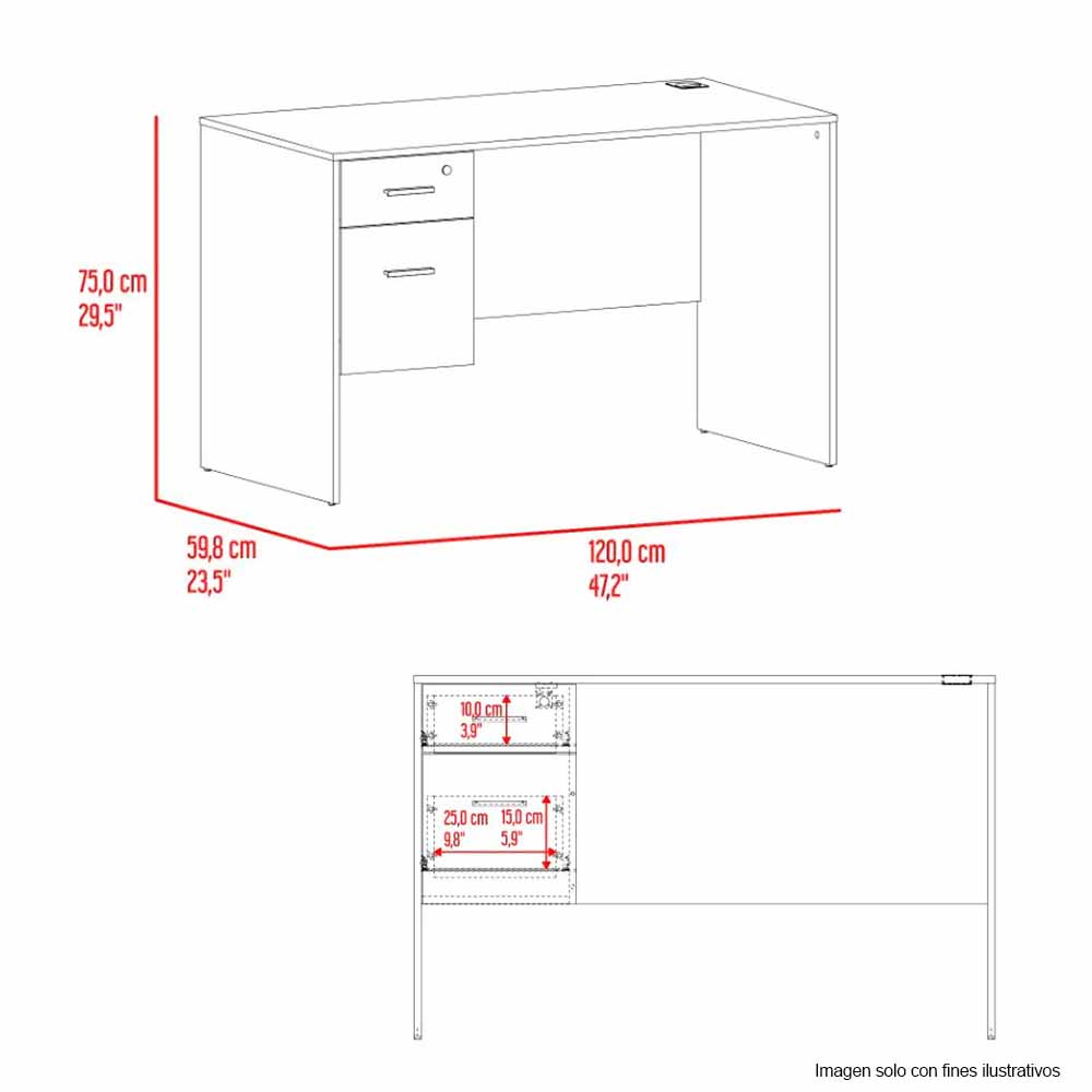 Escritorio Mellier  ELB 12702 color bardolino