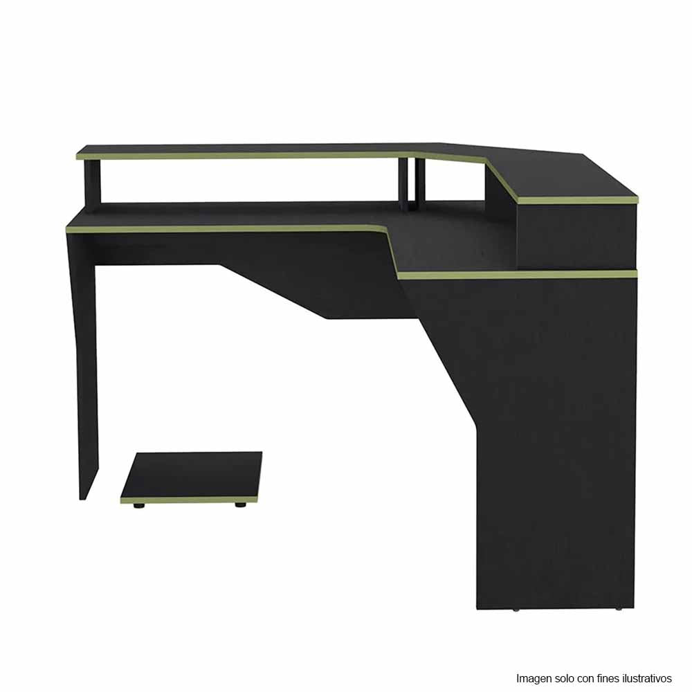 Escritorio Gamer Guma ELW 9614 color wengue + cantos verdes