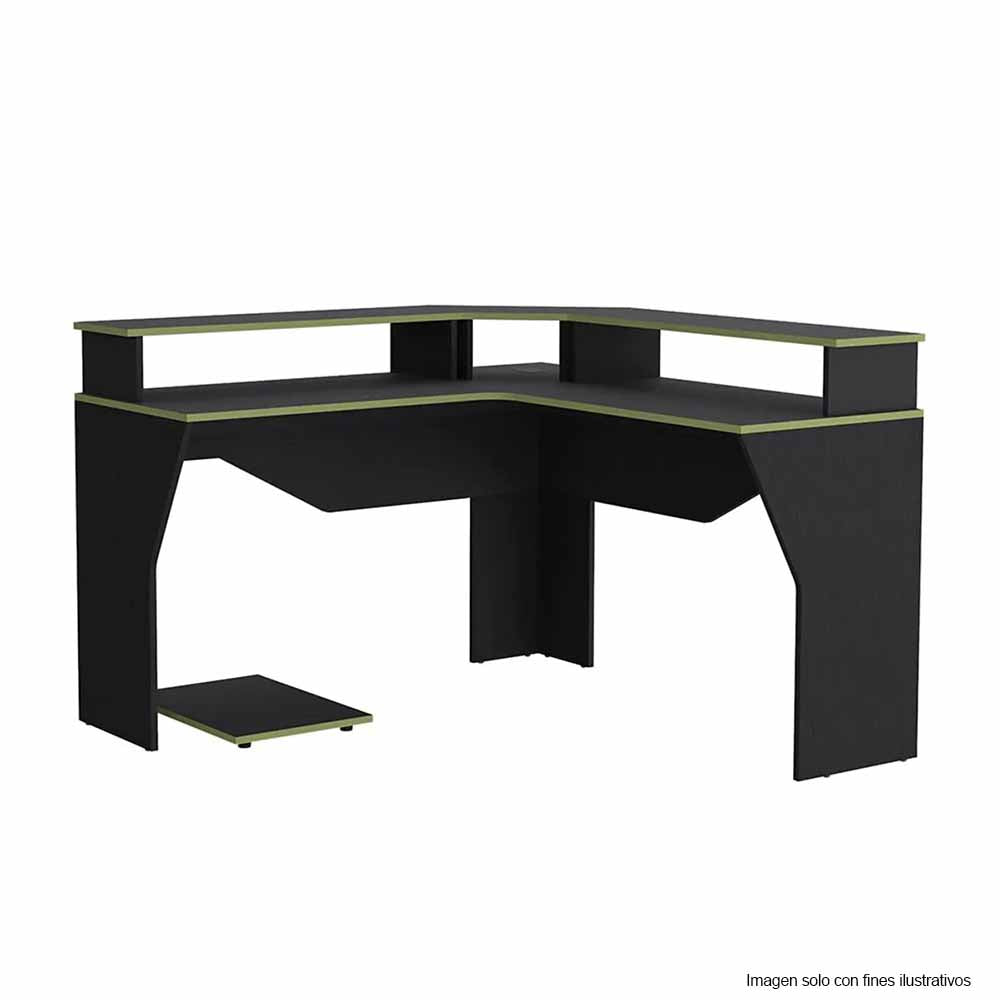 Escritorio Gamer Guma ELW 9614 color wengue + cantos verdes