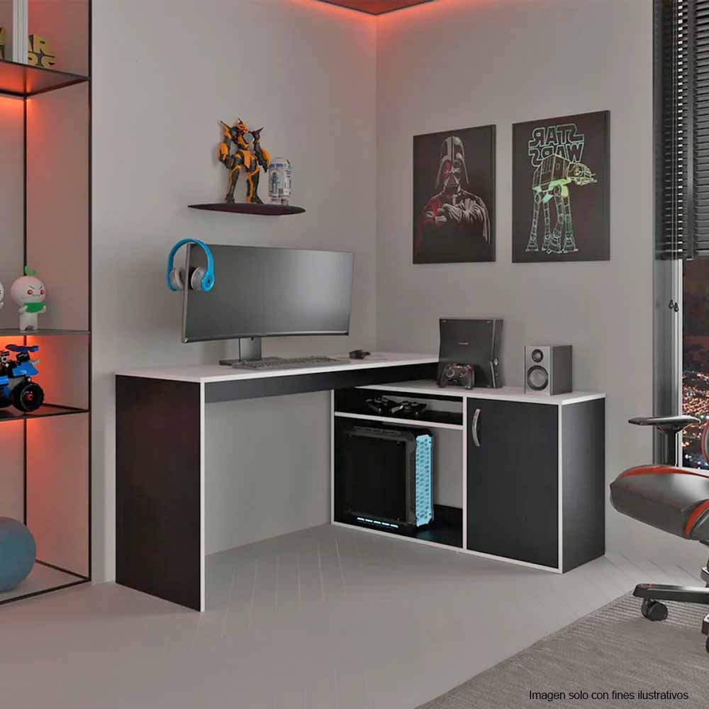 Escritorio Gamer Axis EWB 12174 color wengue + cantos blanco