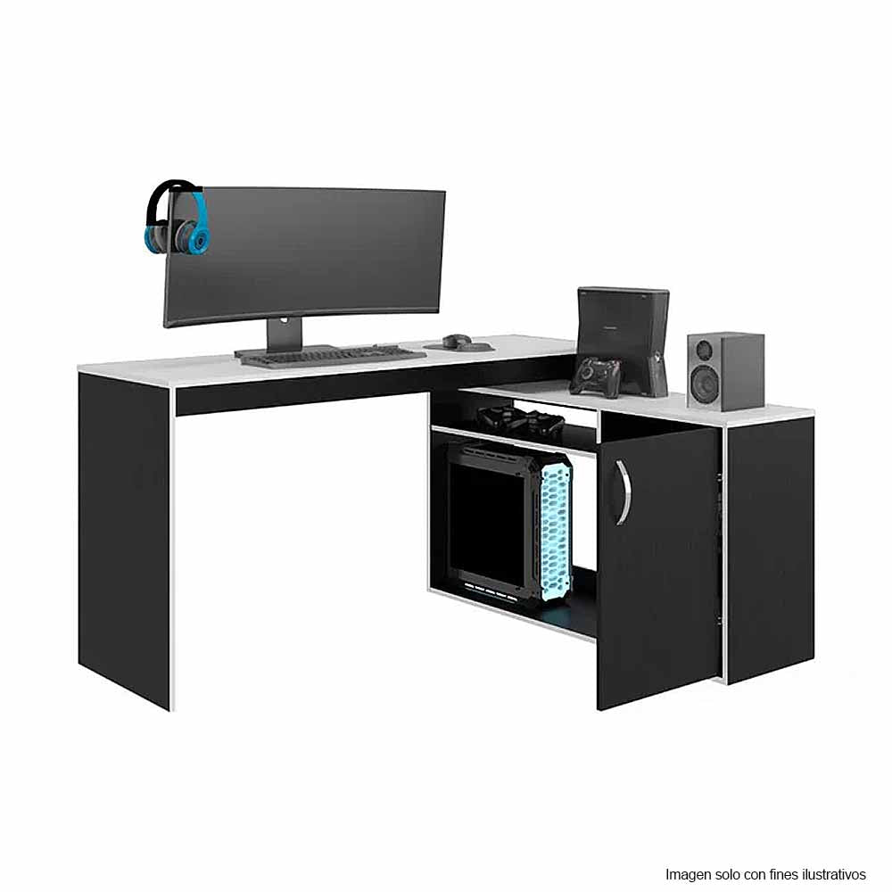 Escritorio Gamer Axis EWB 12174 color wengue + cantos blanco