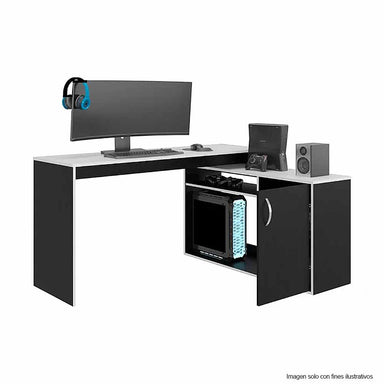 Escritorio Gamer Axis EWB 12174 color wengue + cantos blanco