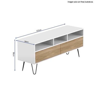 Rack para TV TORI, RBF 10310 color fresno + blanco